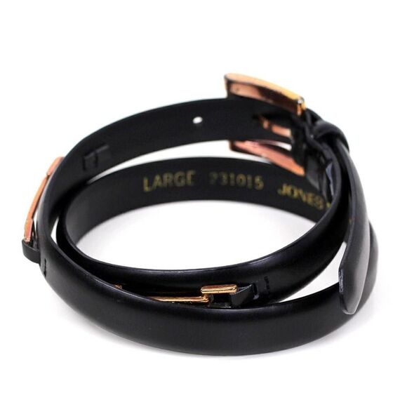 VTG Jones New York BLACK GENUINE LEATHER 7/8"Wd DRESS WOMEN'S BELT Sz L (R58 - Picture 4 of 14